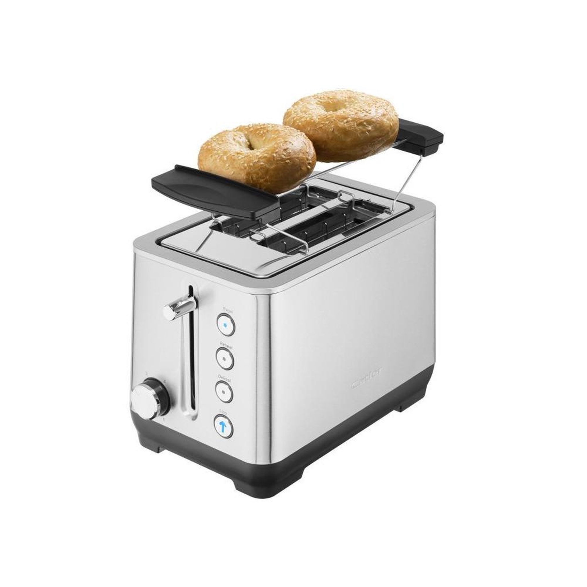 Voir la diapositive 4 : Grille-pain 2 fentes TS 4013 avec fonction bagel, décongélation et réchauffage, acier inox brossé anti-traces