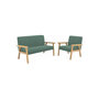 Voir la diapositive 5 : SWEEEK Banquette canapé enfant en bois et velours côtelé kaki. Isak. L 84 x P 43.5 x H 50cm