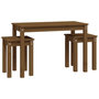 Voir la diapositive 5 : VIDAXL Tables gigognes 3 pcs Marron miel Bois de pin massif