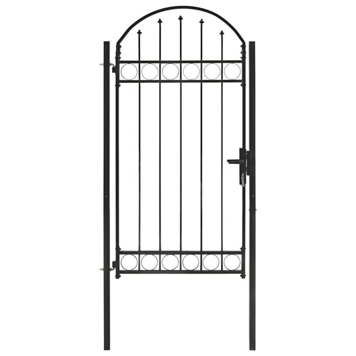 VIDAXL Portail de jardin avec dessus arque Acier 100x250 cm Noir