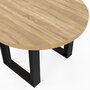 Voir la diapositive 5 : ID MARKET Table à manger fixe ronde PHOENIX 4 personnes bois et noir 110 cm