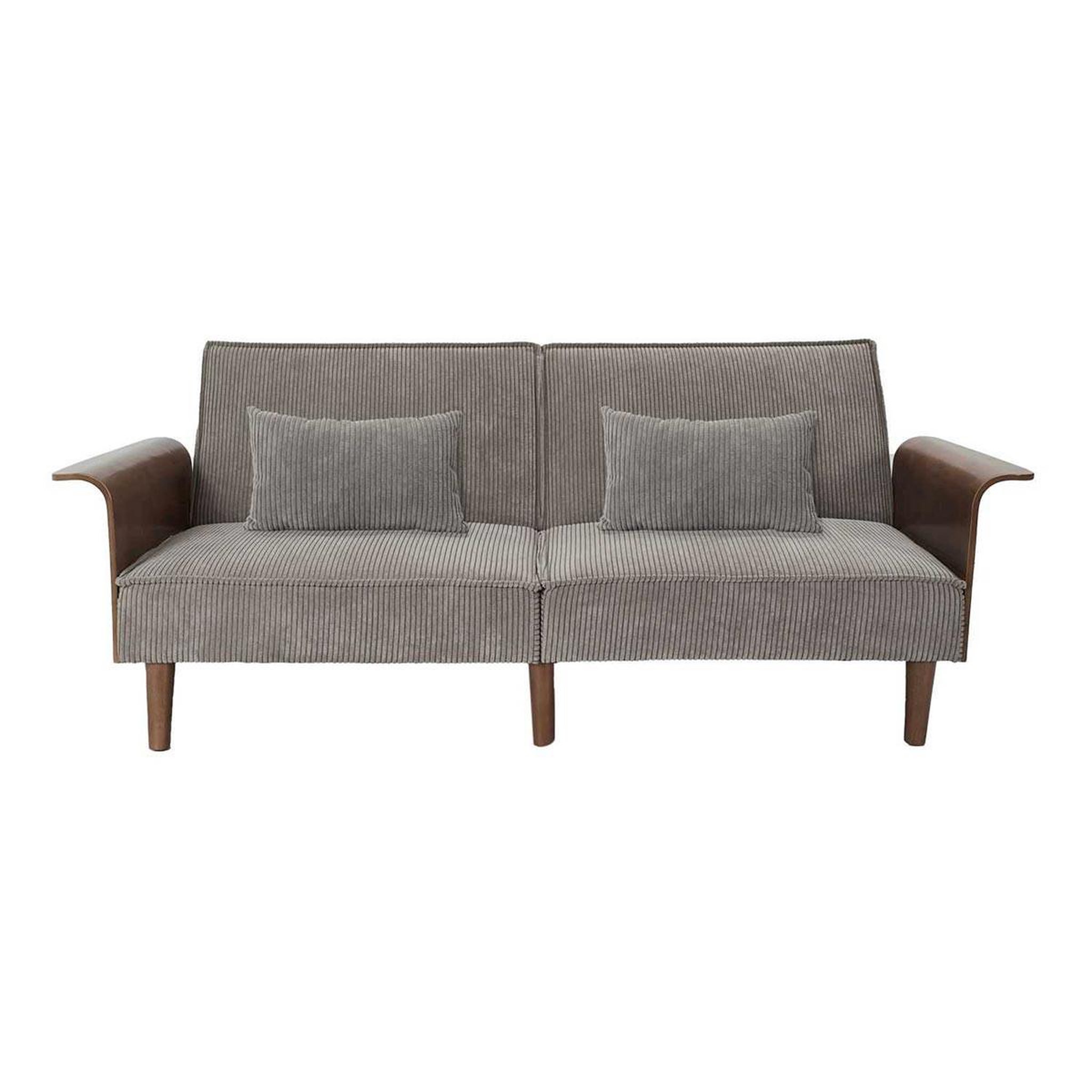 The Home Deco Factory Canapé convertible côtelé  scott  205cm taupe