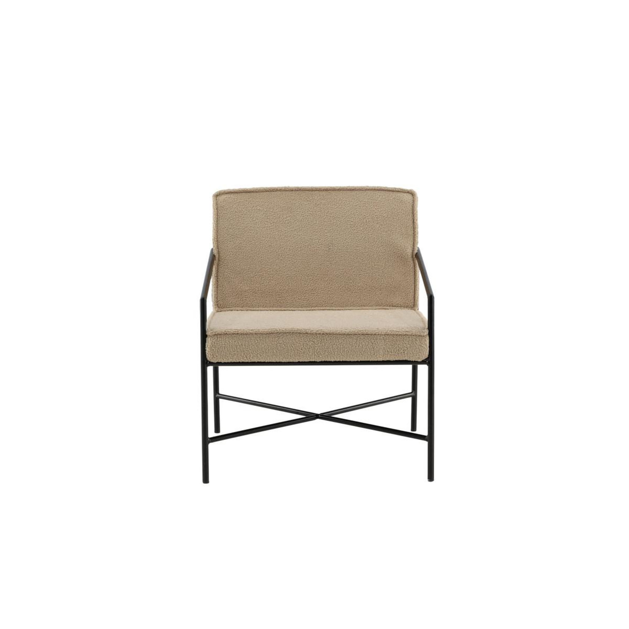 Voir la diapositive 2 : Paris Prix Fauteuil design bouclette  rakel  78cm beige