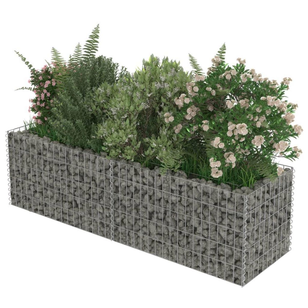 VIDAXL Lit sureleve a gabion Acier galvanise 180x50x50 cm
