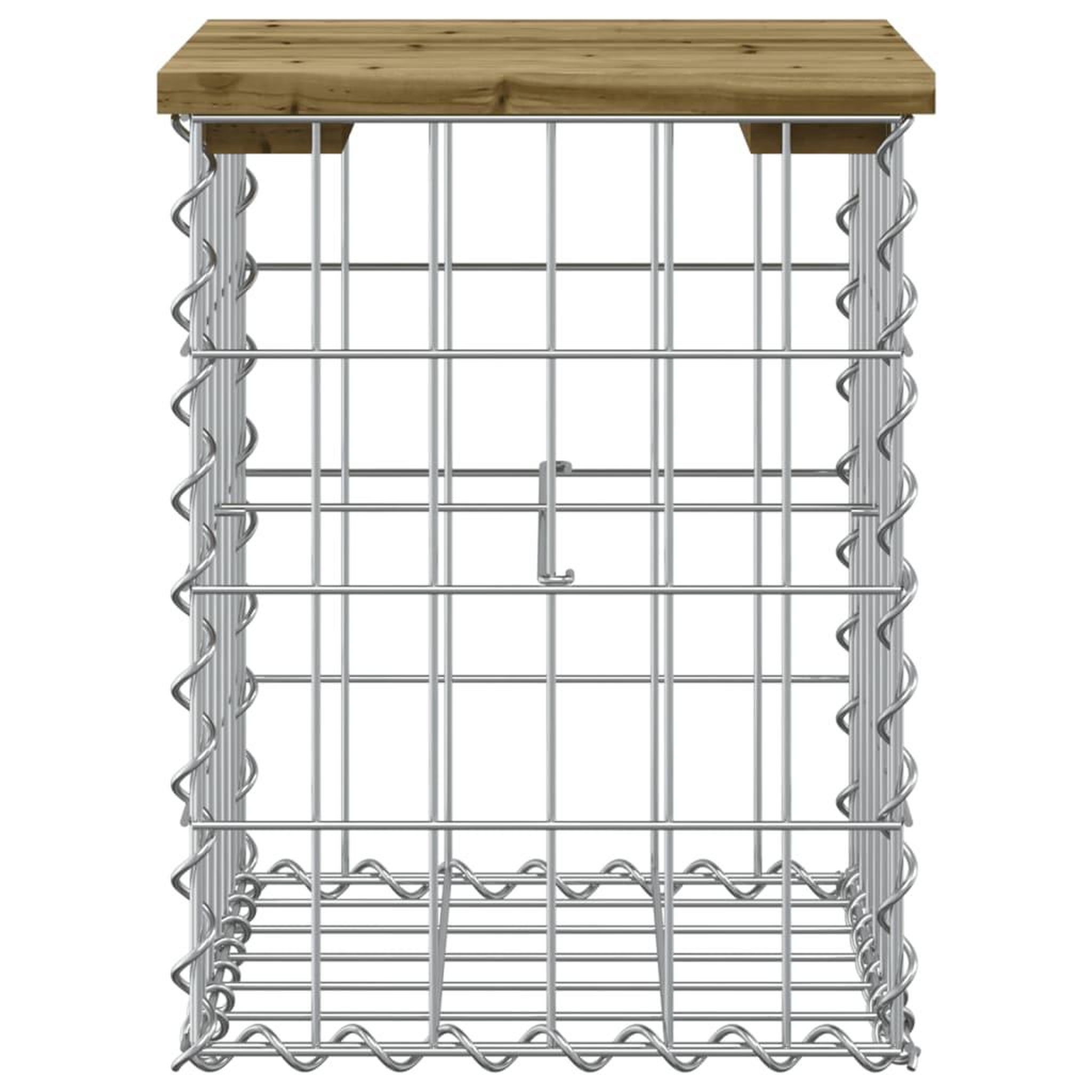 Voir la diapositive 3 : VIDAXL Banc de jardin design gabion 33x31x42 cm bois de pin impregne