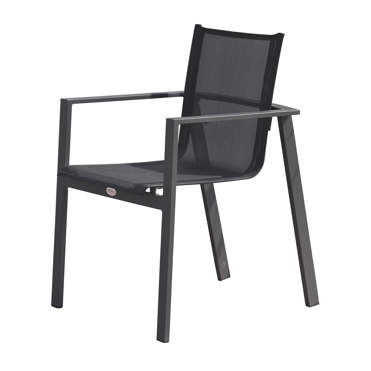 DCB GARDEN Fauteuil de jardin empilable en aluminium MIAMI - Gris anthracite