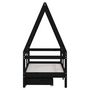 Voir la diapositive 5 : VIDAXL Cadre de lit enfant avec tiroirs noir 70x140 cm bois pin massif