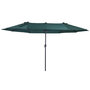 Voir la diapositive 1 : OUTSUNNY Parasol de jardin XXL parasol grande taille 4,6L x 2,7l x 2,4H m ouverture fermeture manivelle acier polyester haute densité vert