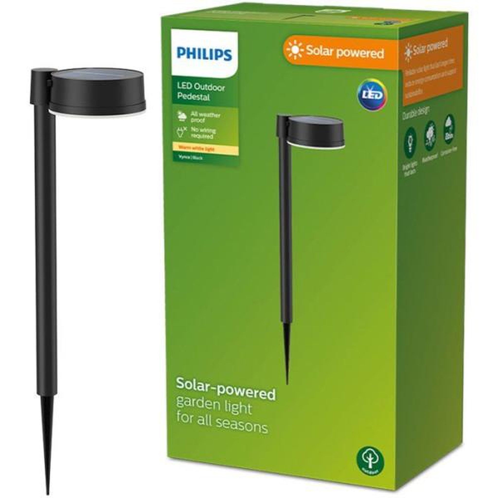Voir la diapositive 3 : Philips Borne lumineuse extérieure - PHILIPS - Vynce - Montage a broche ronde - Noir