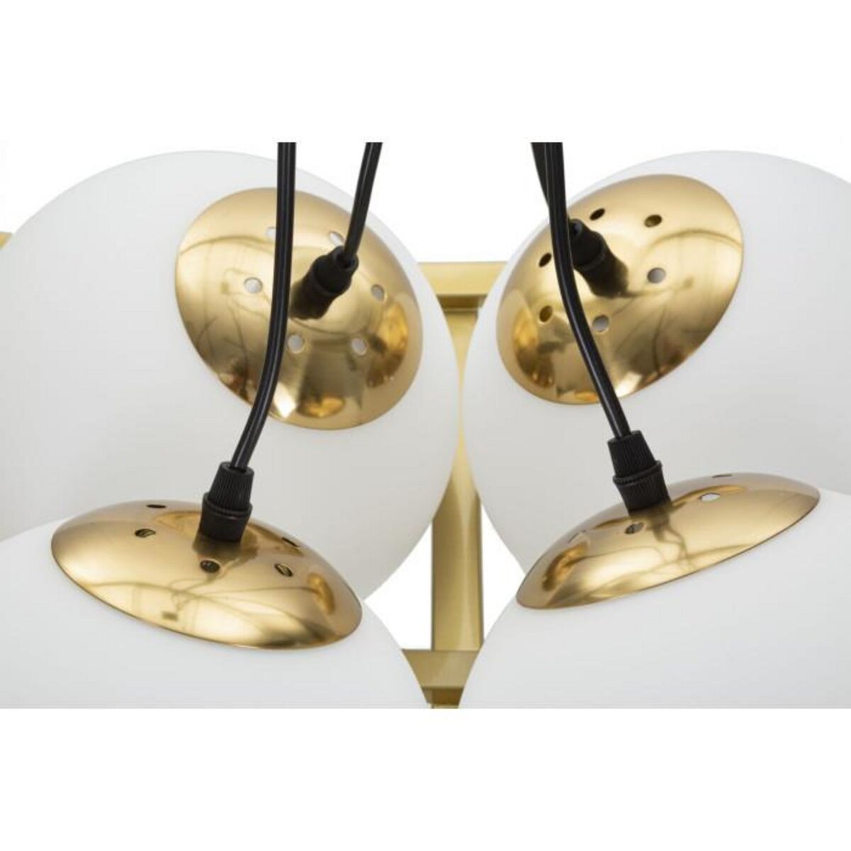 Paris Prix Lampe Suspension en Verre  Japan  45cm Blanc & Or