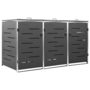 Voir la diapositive 2 : VIDAXL Abri pour trois poubelles 207x77,5x112,5 cm Inox