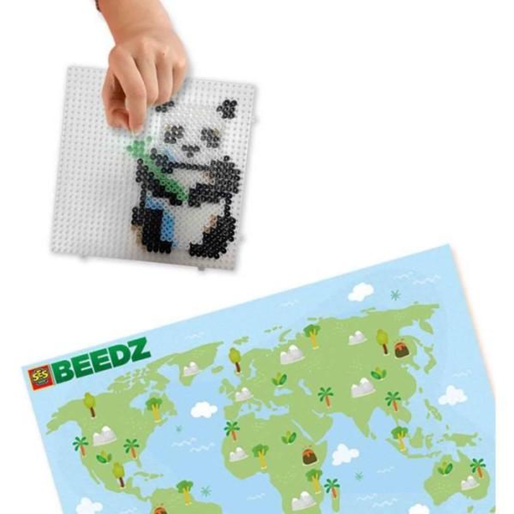 Voir la diapositive 3 : SES Creative Perles a repasser - Animaux du monde - SES CREATIVE - Crée divers animaux avec 3500 perles et instructions.