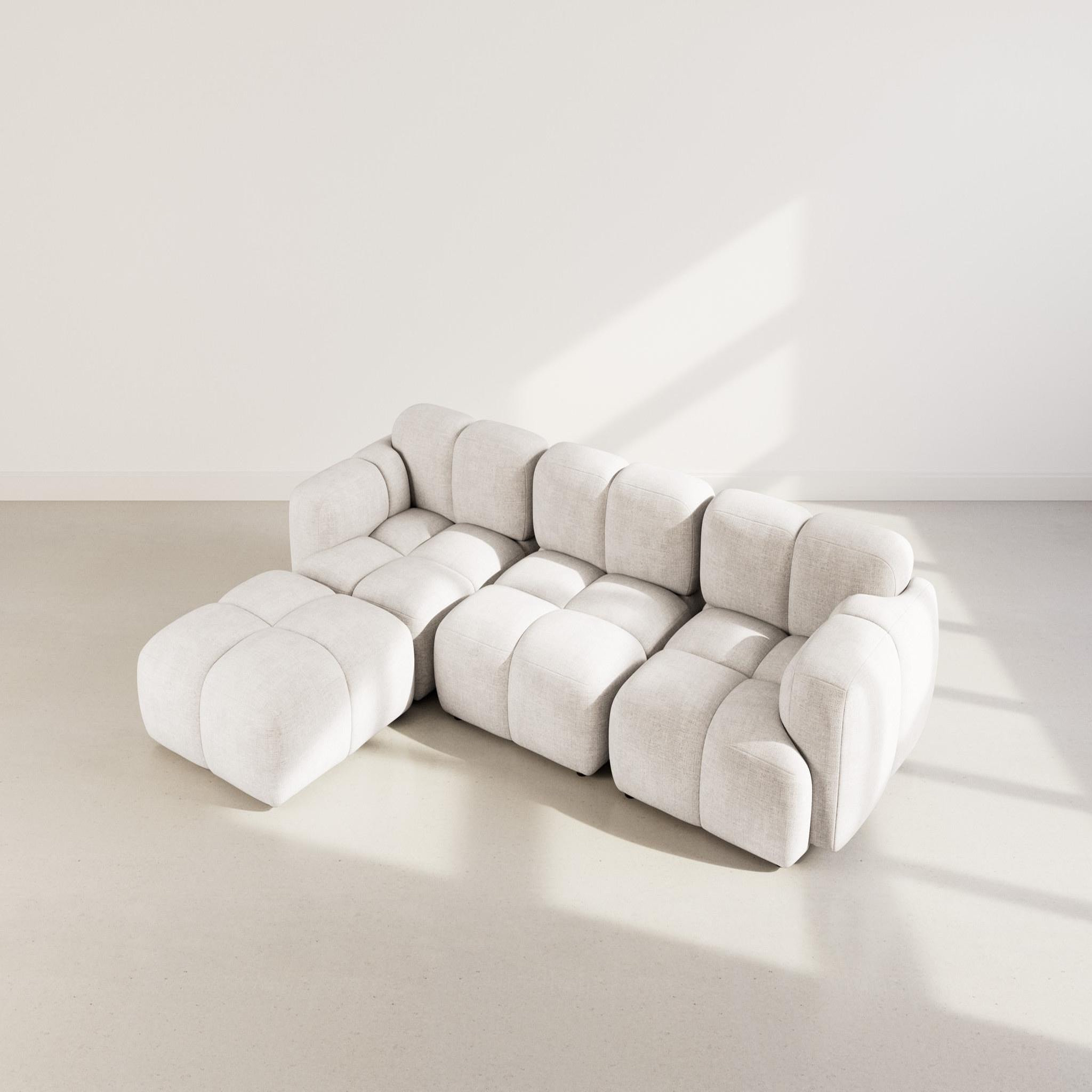 Voir la diapositive 3 : BEST MOBILIER Grace - canapé modulable d'angle réversible 4 places en velours texturé
