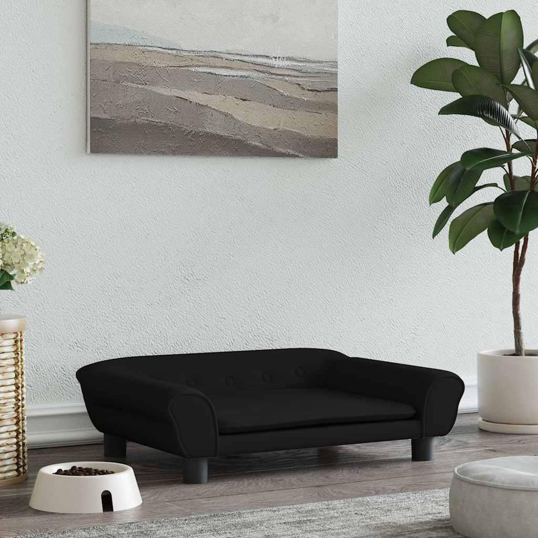 VIDAXL Lit pour chien noir 70x48x22 cm velours
