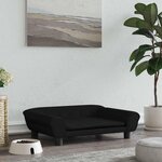 VIDAXL Lit pour chien noir 70x48x22 cm velours