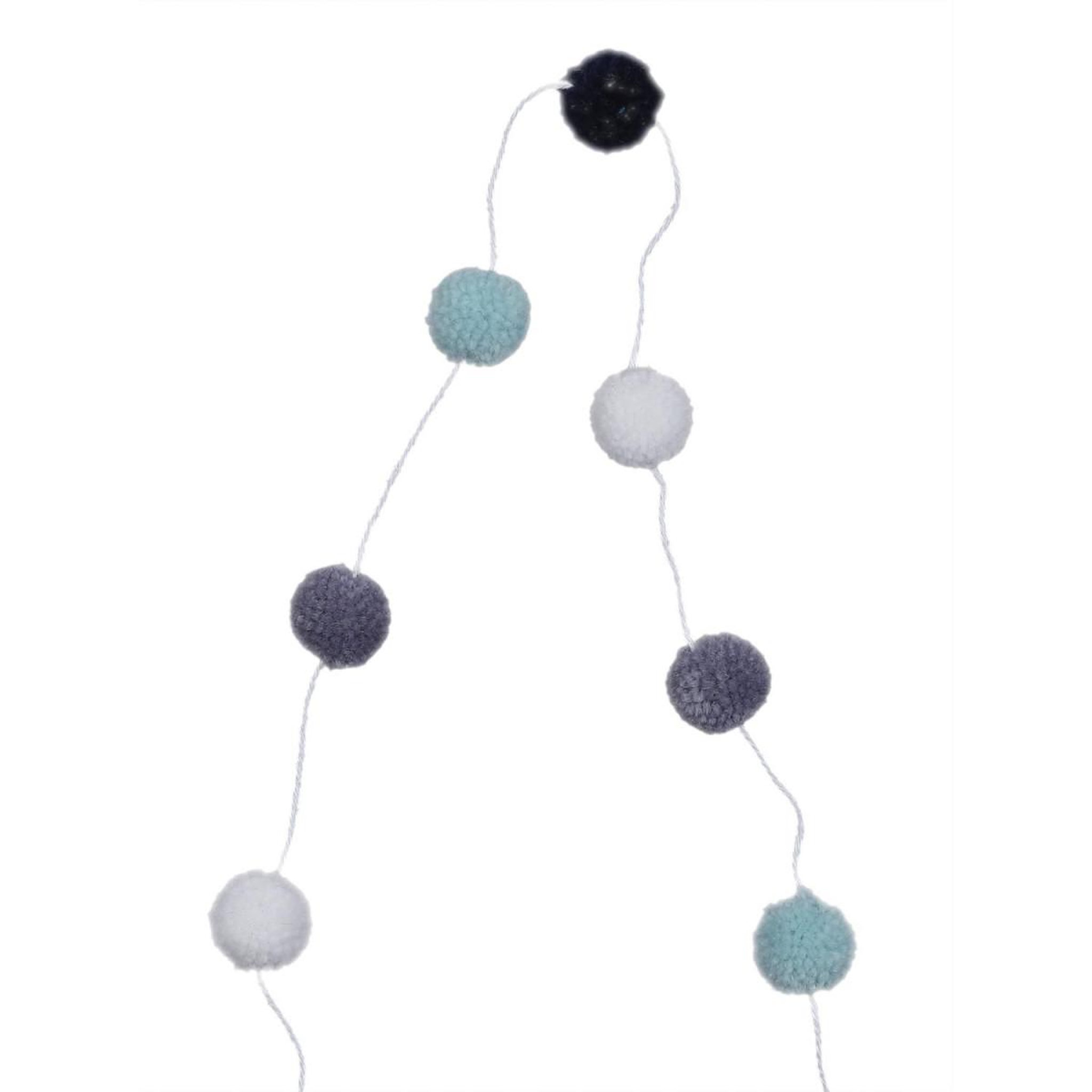 Voir la diapositive 2 : HOME DECO KIDS Guirlande 24 pompons  boule garçon  2m multicolore