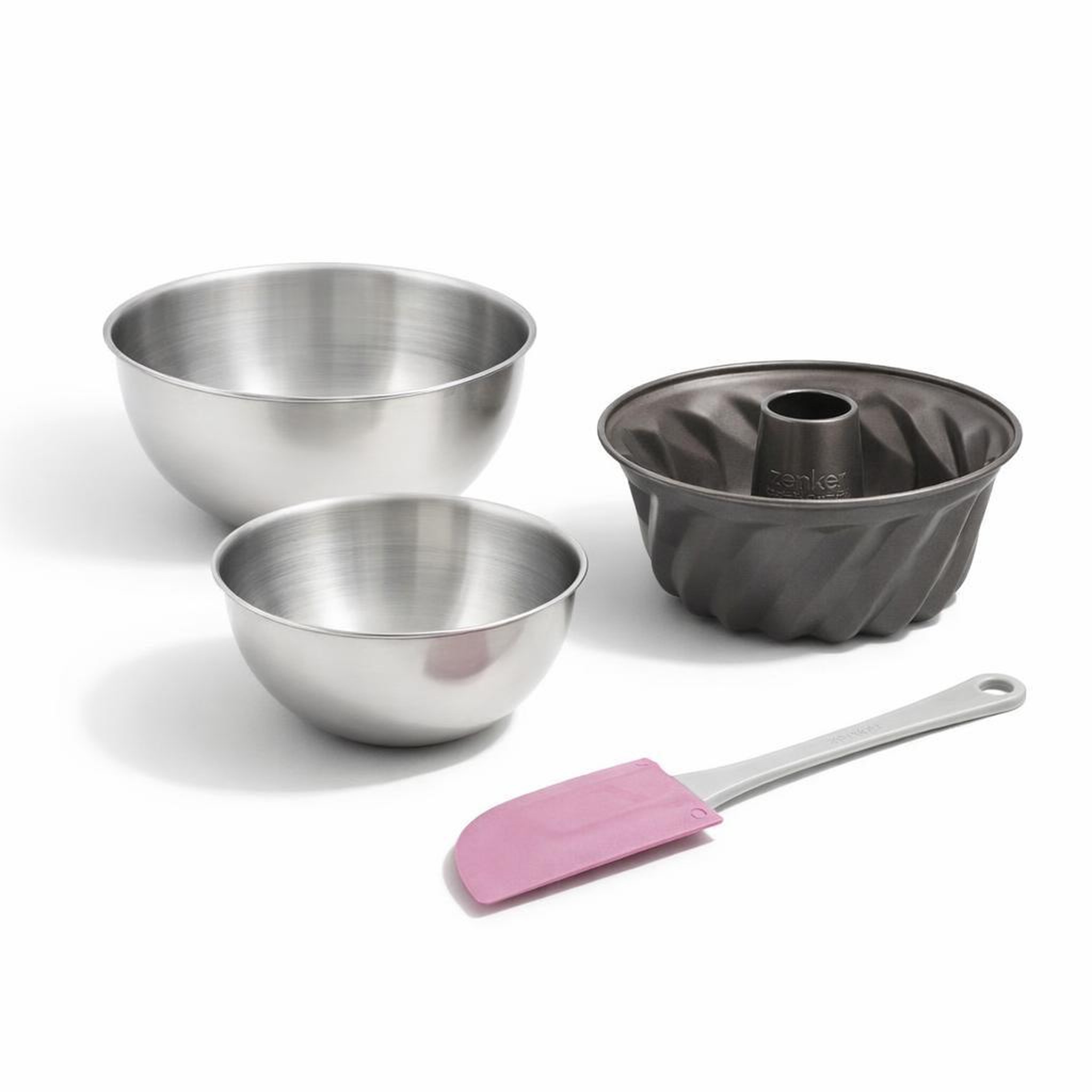 ZENKER Set de 4 ustensiles de pâtisserie moule à gâteaux bols et spatule spécial mini spécial mini zenker  spécial mini