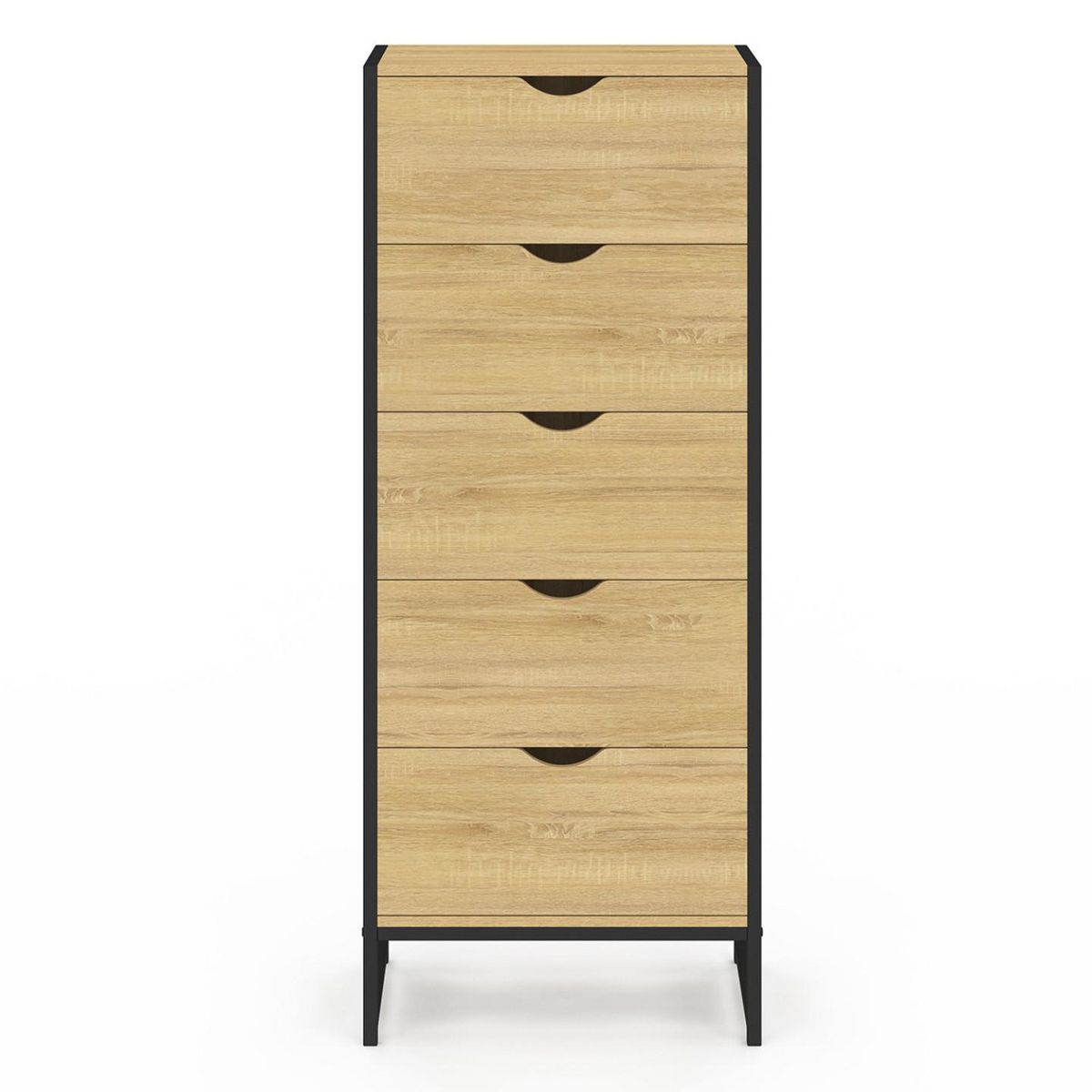 ID MARKET Chiffonnier 5 tiroirs DETROIT 45 cm commode semainier design industriel