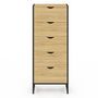 Voir la diapositive 3 : ID MARKET Chiffonnier 5 tiroirs DETROIT 45 cm commode semainier design industriel