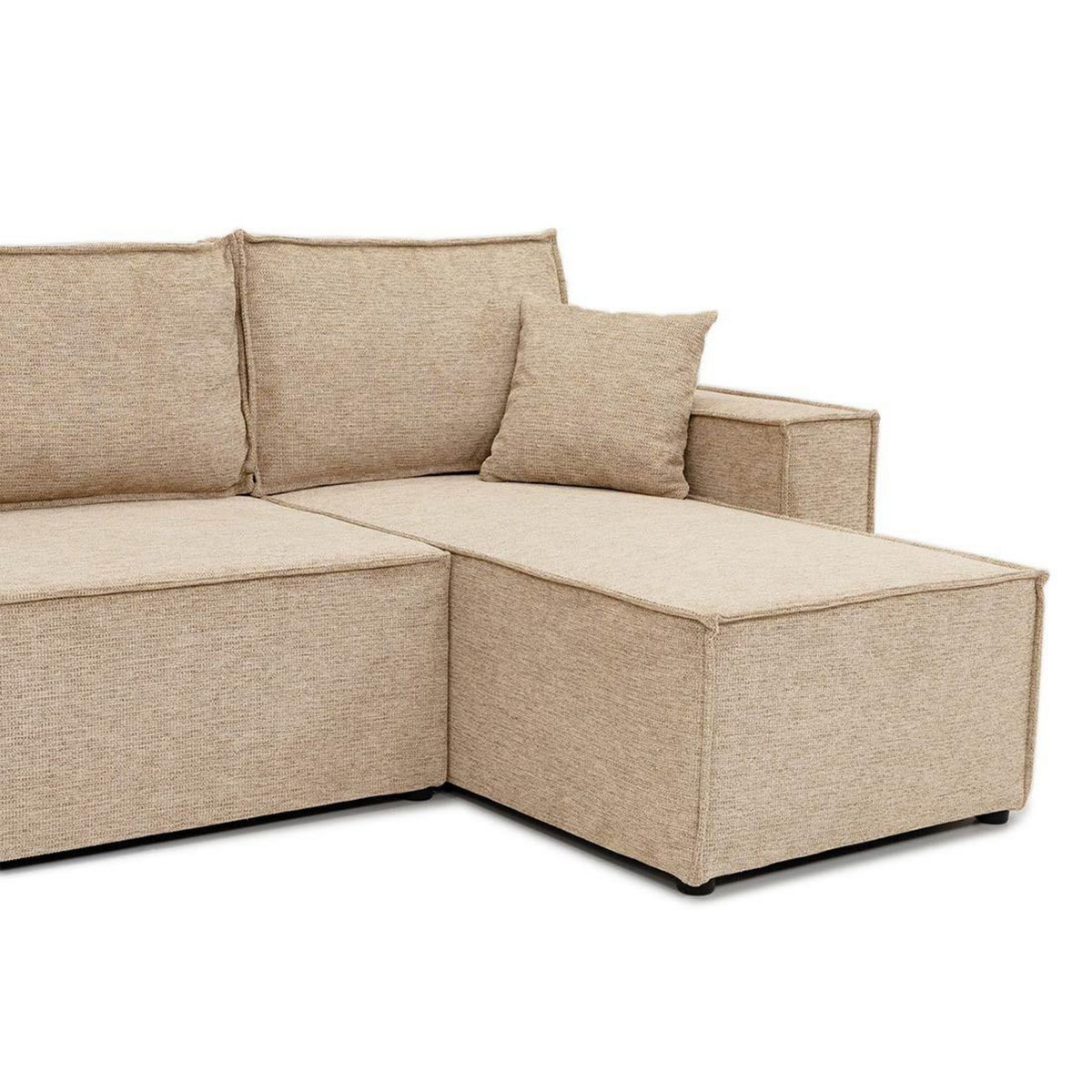 BEST MOBILIER Cezanne - canapé panoramique en u 7 places convertible avec coffre en tissu texturé