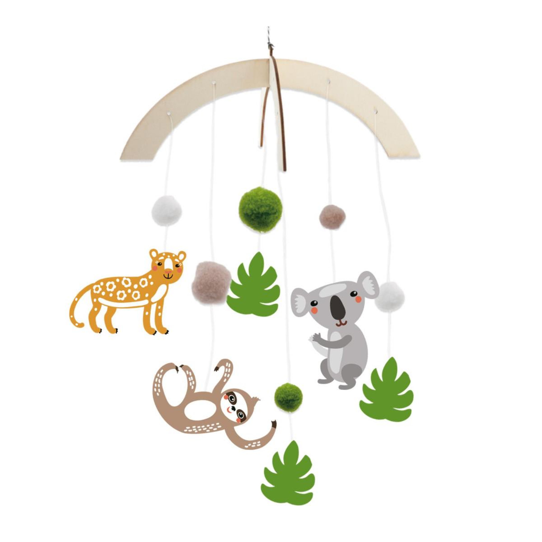 Voir la diapositive 2 : HOMEA Kit Mobile Enfant Bois  Hello Jungle  27cm Naturel