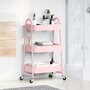 Voir la diapositive 3 : VIDAXL Chariot de rangement a 3 niveaux rose 42x41,5x77 cm acier
