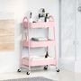 Voir la diapositive 3 : VIDAXL Chariot de rangement a 3 niveaux rose 42x41,5x77 cm acier