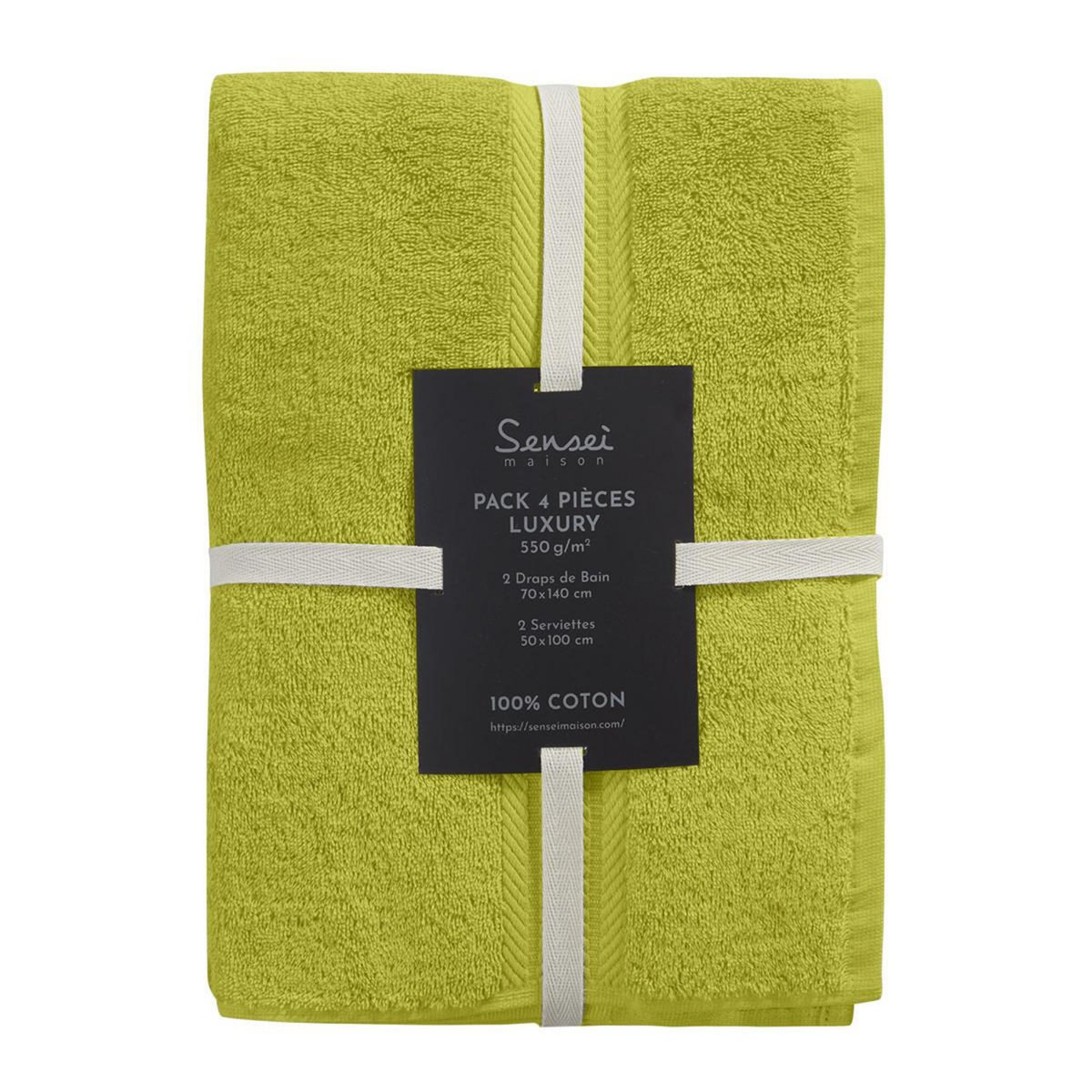 Sensei Maison Ensemble de bain 4 pièces (2 draps de bain + 2 serviettes de toilette) LUXURY