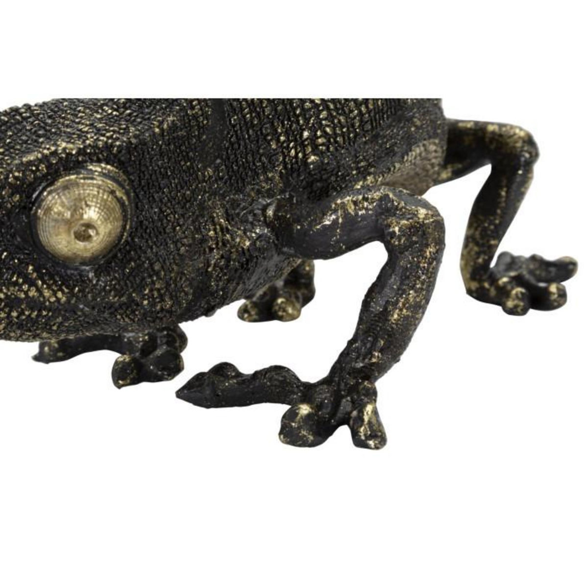 Paris Prix Lampe à Poser en Résine  Lézard  37cm Noir & Or