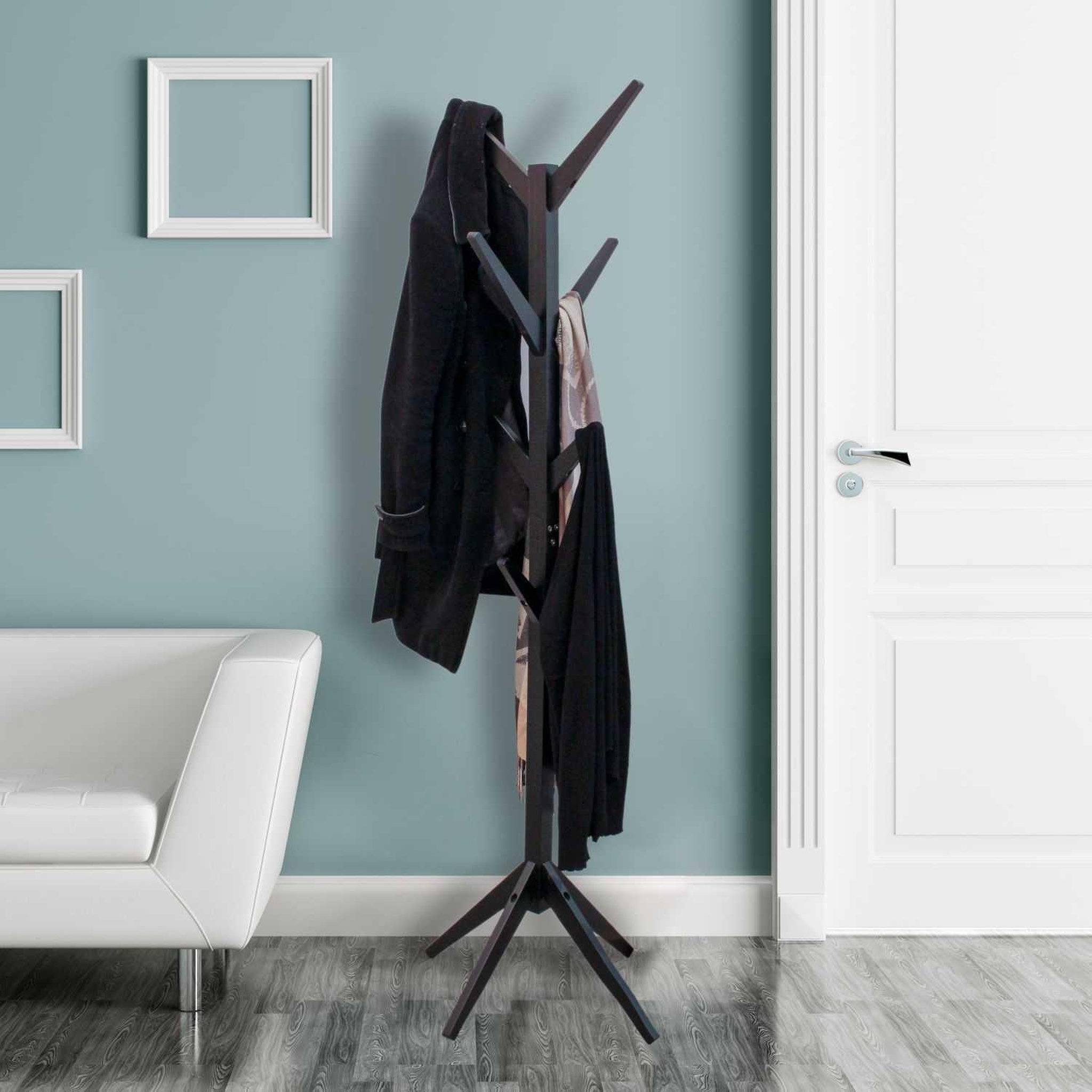 Voir la diapositive 2 : TOILINUX Portemanteau arbre en mdf hauteur 178 cm - noir