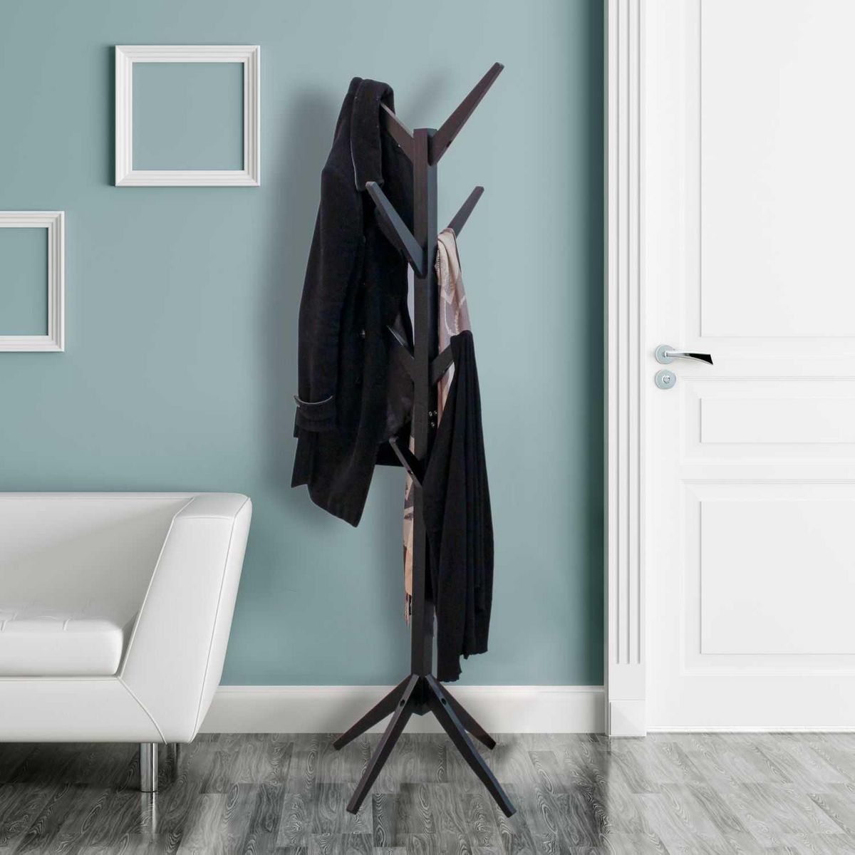 TOILINUX Portemanteau Arbre en MDF Hauteur 178 cm - Noir