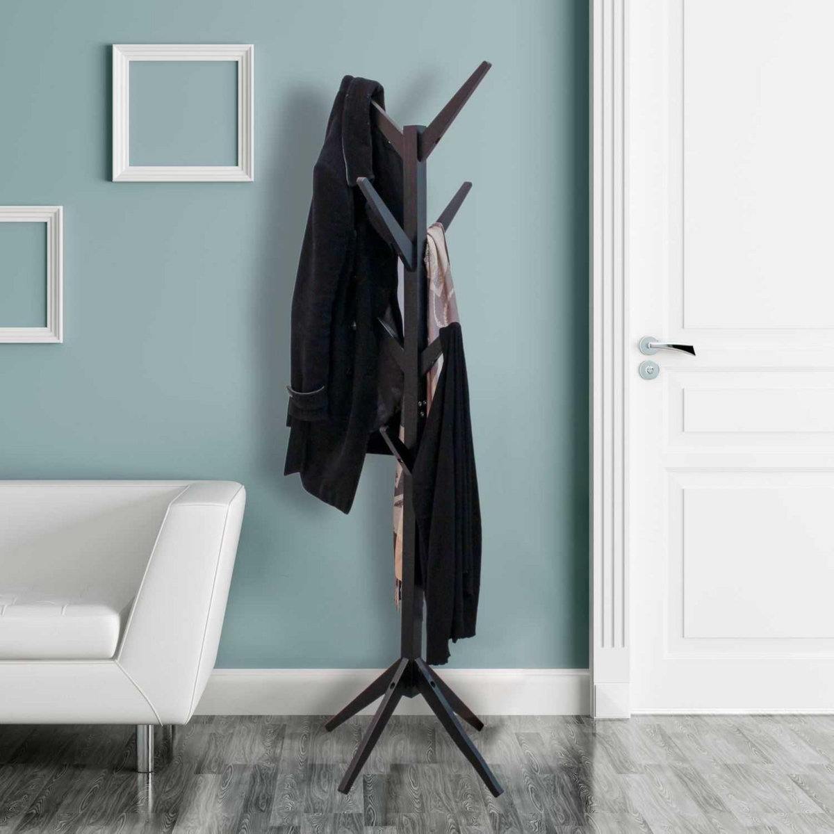 TOILINUX Portemanteau Arbre en MDF Hauteur 178 cm - Noir