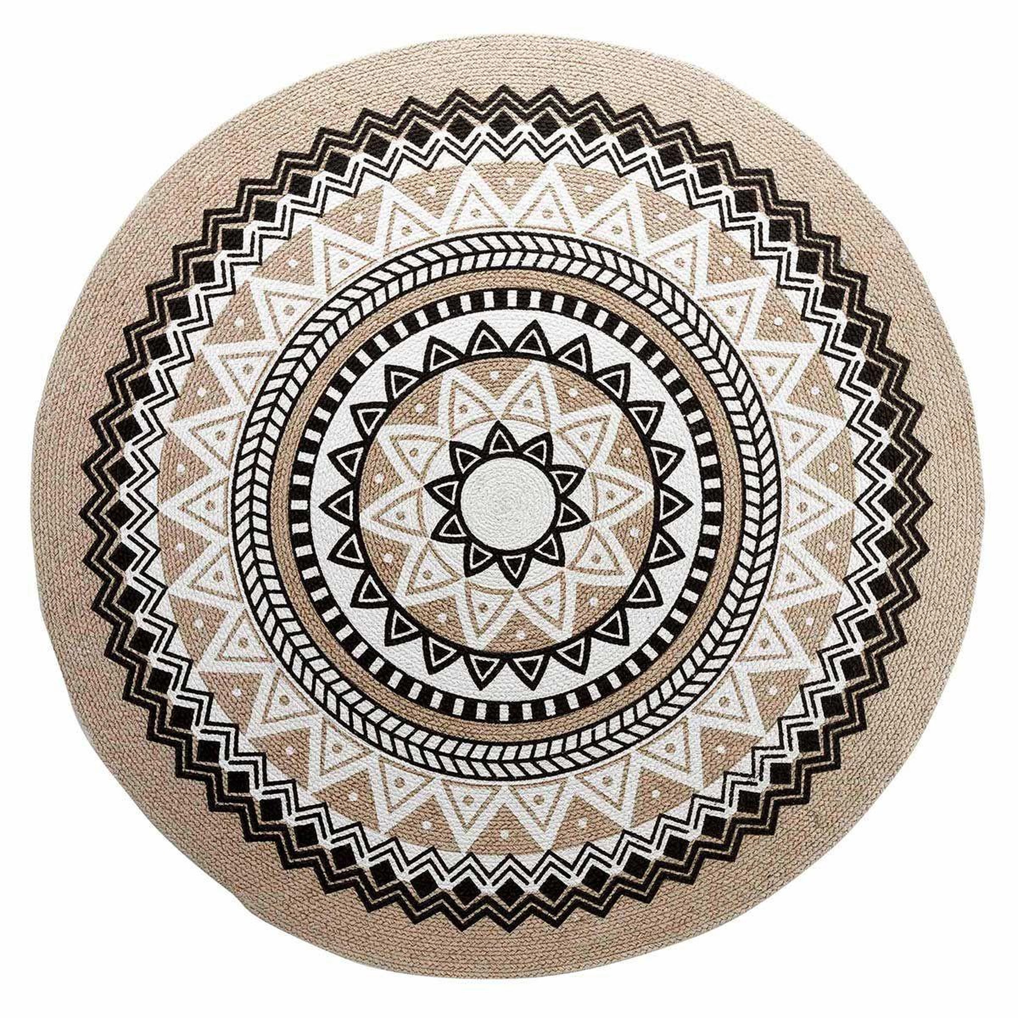 Voir la diapositive 1 : Douceur d'Intérieur Tapis rond imprimé  yaba  120cm naturel