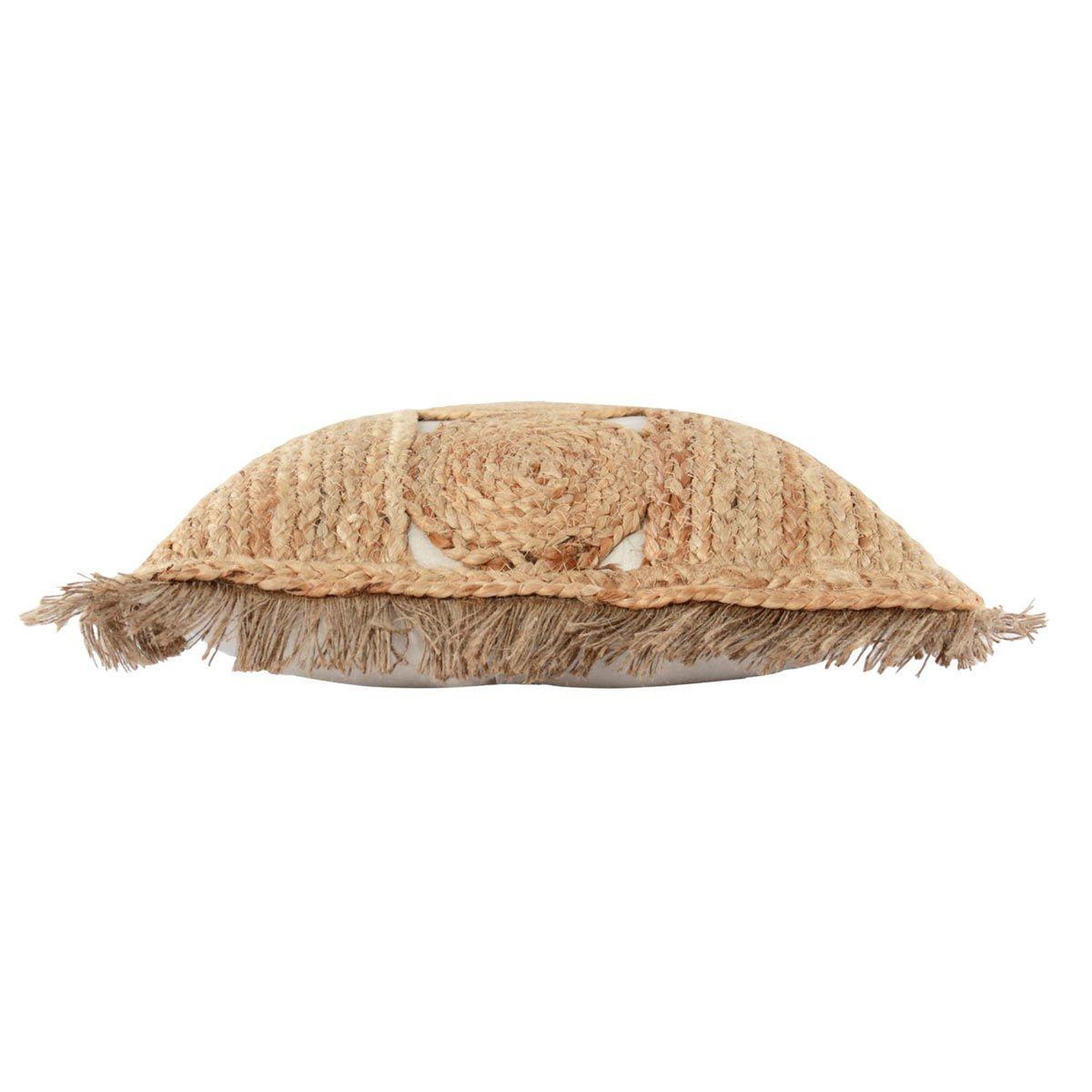 Voir la diapositive 2 : Douceur d'Intérieur Coussin déco à franges  dimelo  45x45cm beige