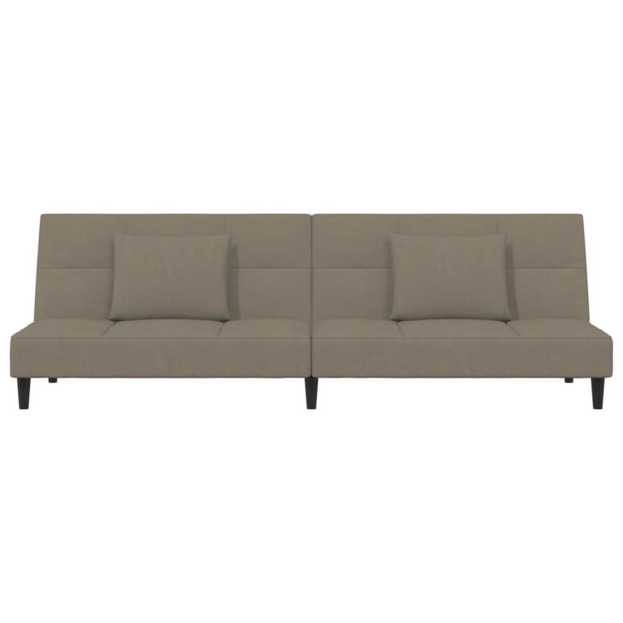 Voir la diapositive 4 : VIDAXL Canape-lit a 2 places avec deux oreillers Gris clair Velours