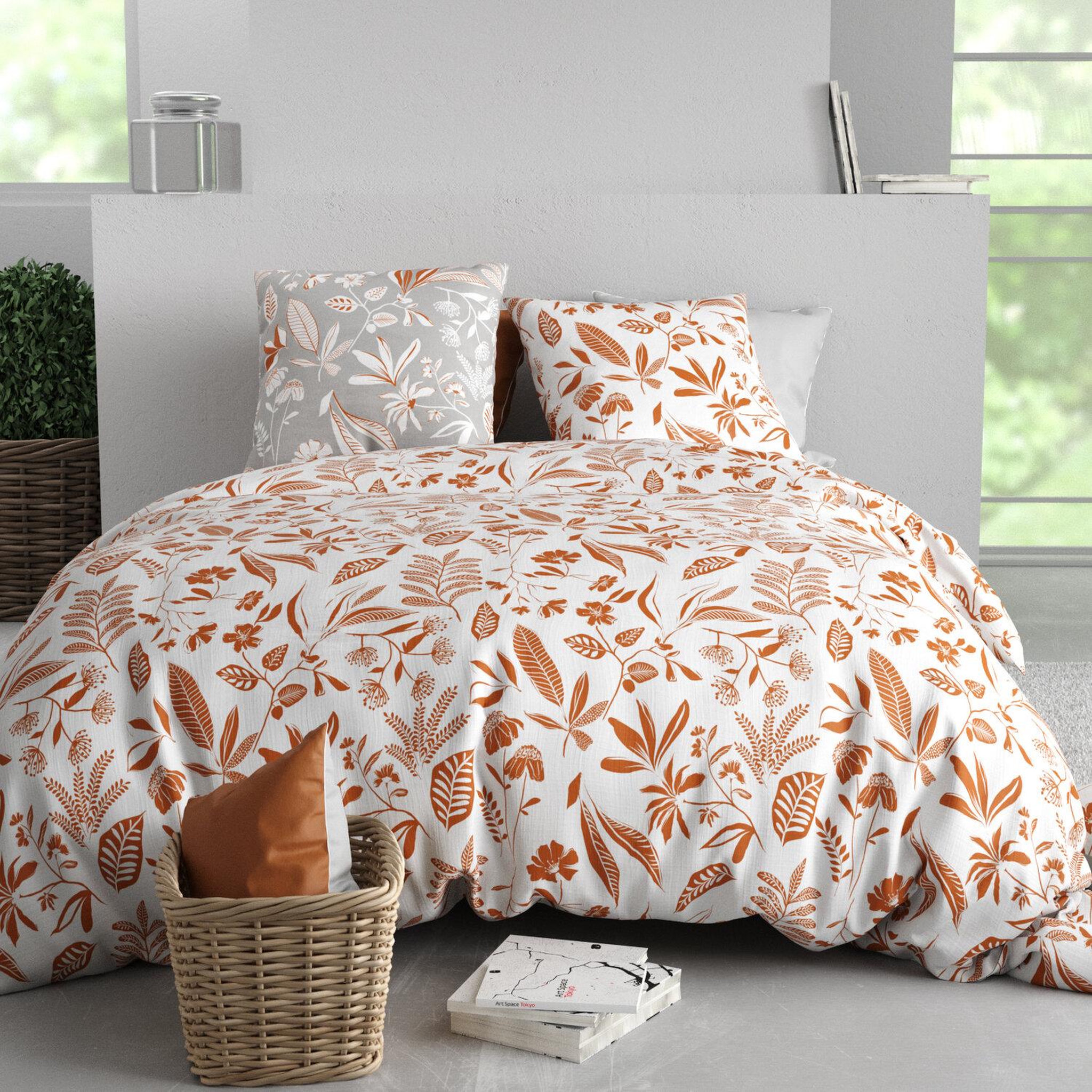 Voir la diapositive 1 : ATELIER DU COTON Parure housse de couette 100% coton 57fils kaylie