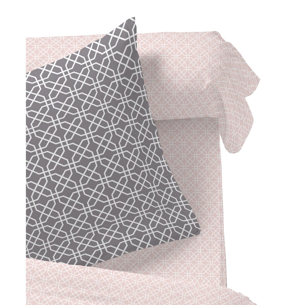 Drap housse en polycoton motifs géométriques FRANCOISE