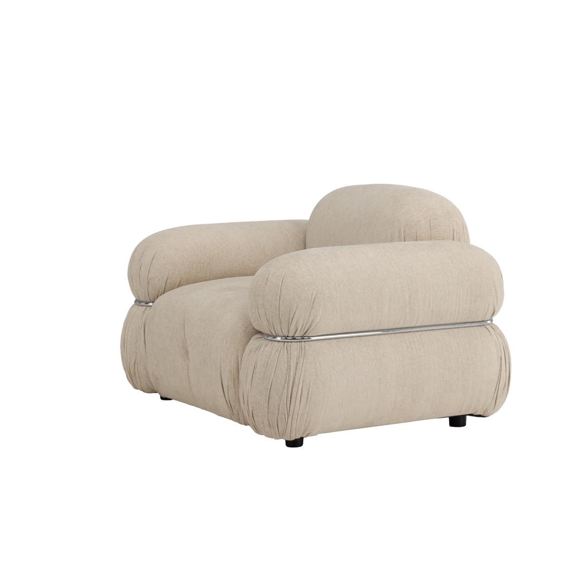 Voir la diapositive 4 : Paris Prix Fauteuil capitonné design  mika  120cm beige
