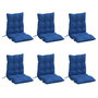 Voir la diapositive 3 : VIDAXL Coussins de chaise a dossier bas lot de 6 bleu royal