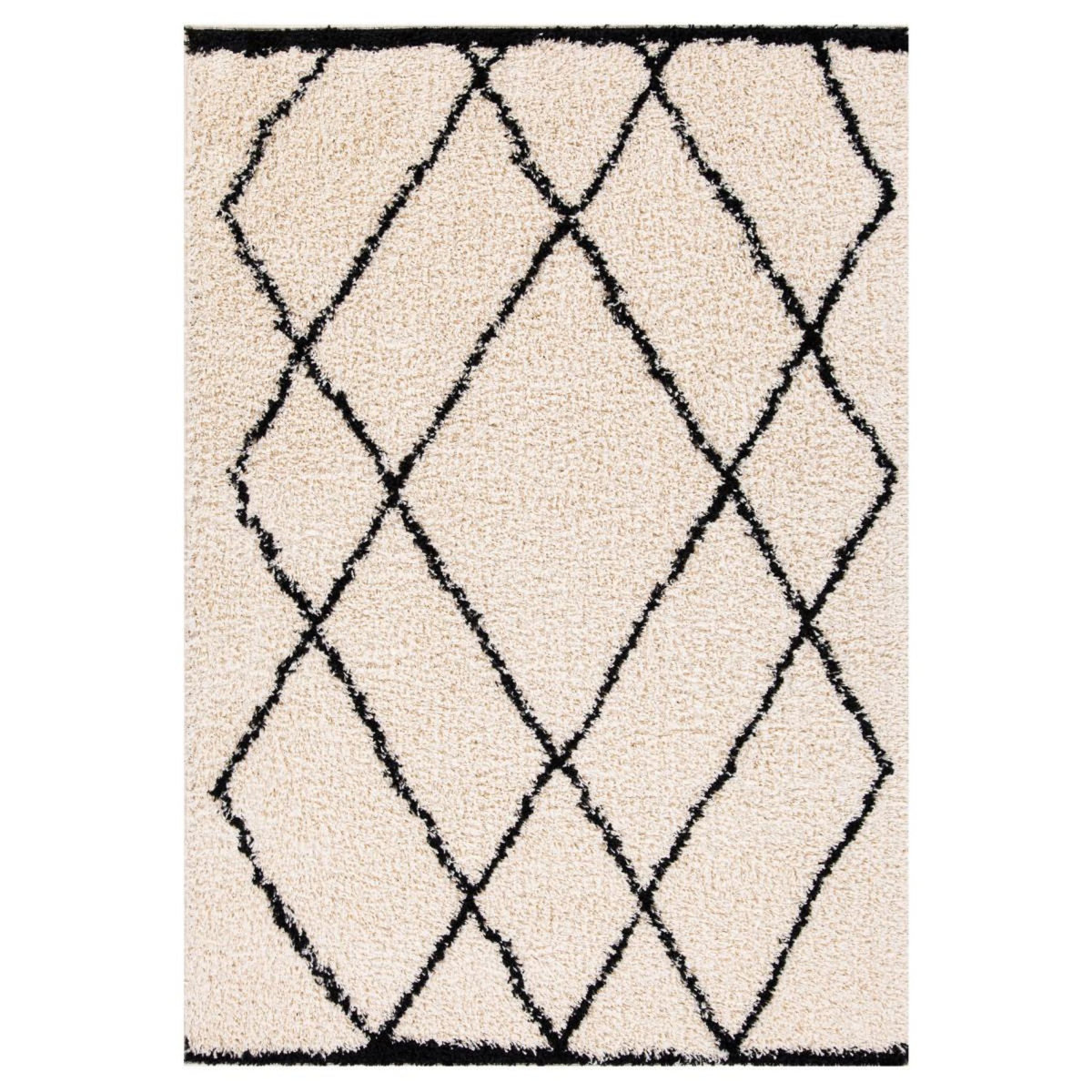FUTURE HOME Tapis déco type berbère à poils longs 133x190cm
