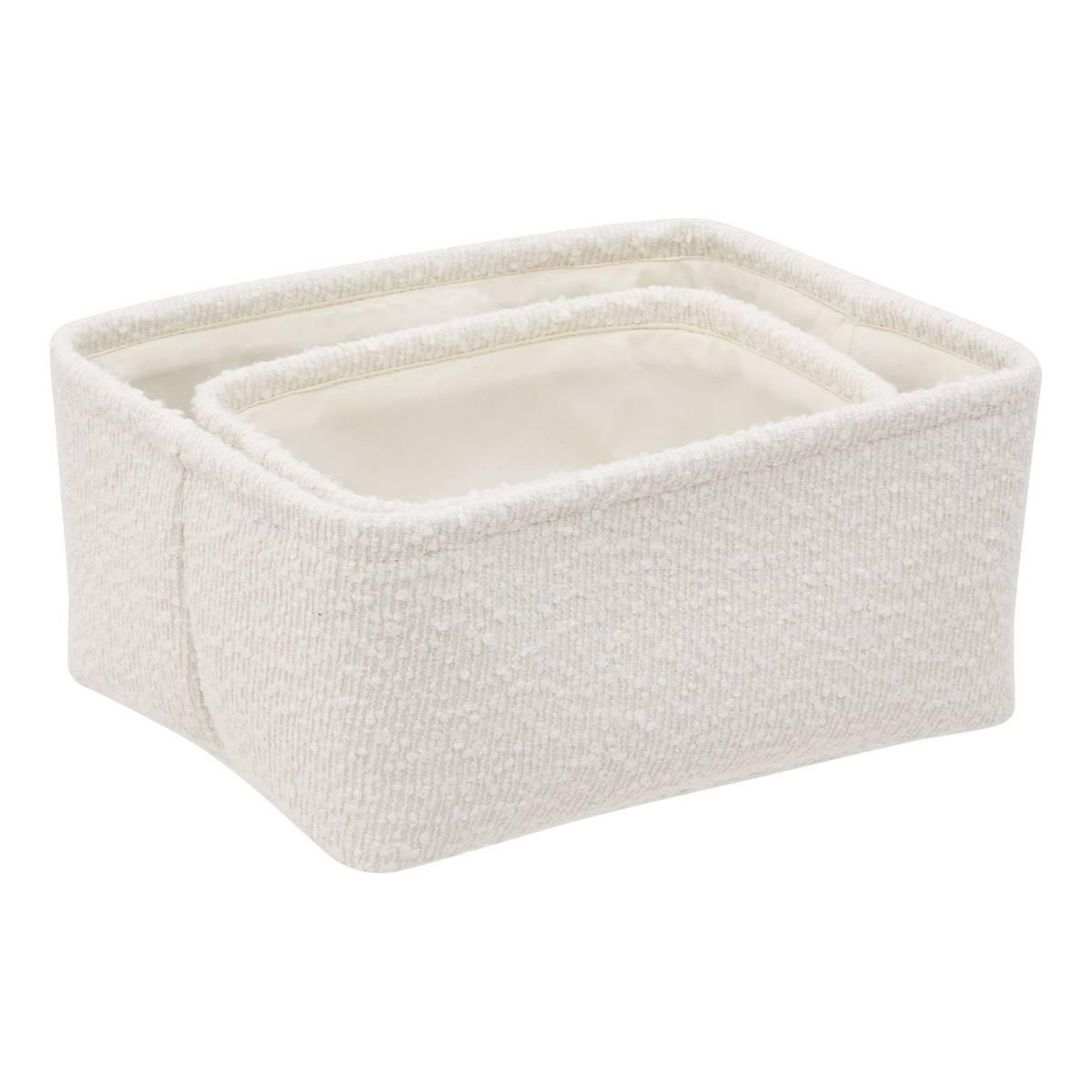 Voir la diapositive 2 : FIVE Lot de 2 paniers de rangement bouclette  yla  26cm blanc