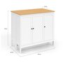 Voir la diapositive 6 : ID MARKET Ensemble table de bar îlot Achille et 2 tabourets bois blanc plateau façon hêtre