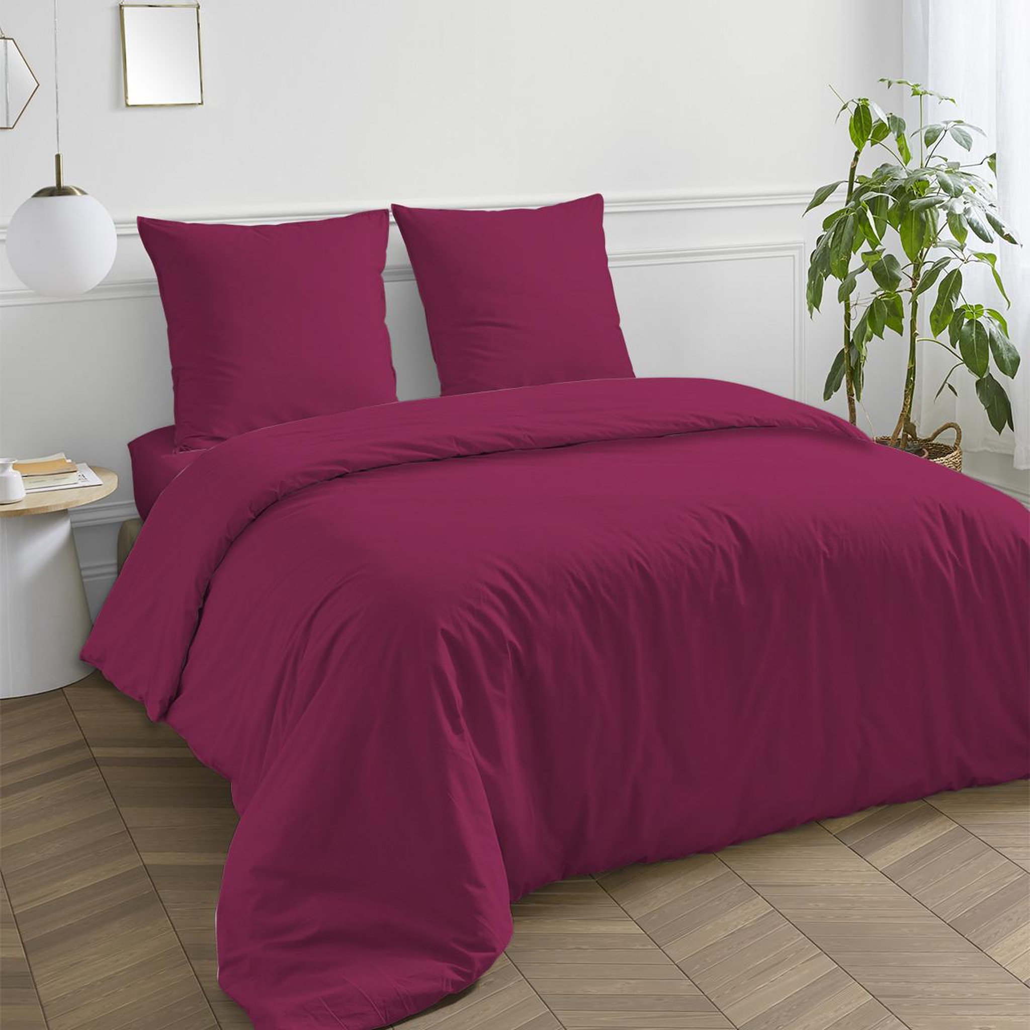 Voir la diapositive 3 : FUTURE HOME Housse de couette en coton 57 fils unie