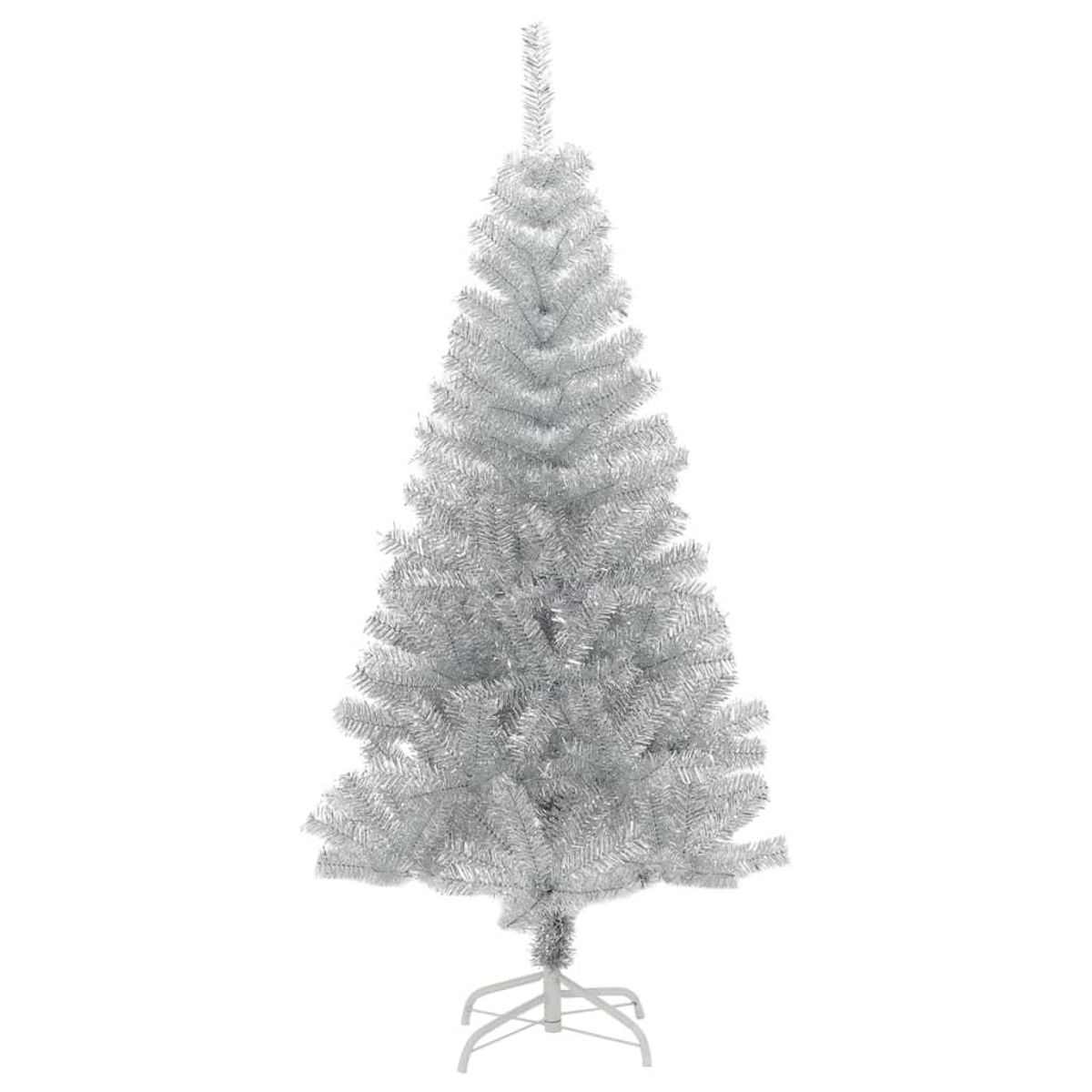 VIDAXL Sapin de Noël artificiel avec support argente 120 cm PET