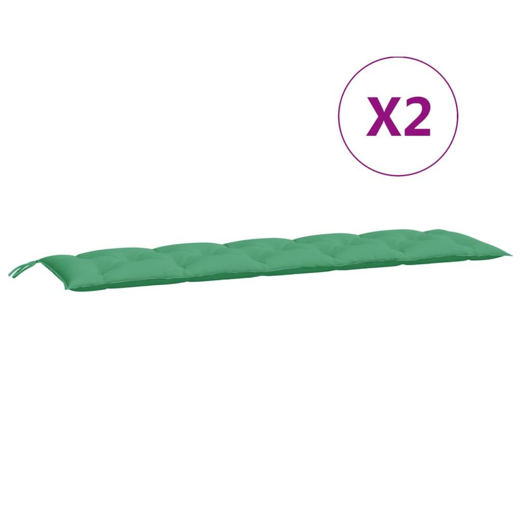 Voir la diapositive 5 : VIDAXL Coussins de banc jardin lot de 2 vert 180x50x7 cm tissu Oxford
