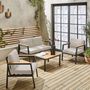 Voir la diapositive 2 : SWEEEK Salon de jardin Casoria, aluminium et polywood 4 places, 1 canapé, 2 fauteuils, 1 table basse