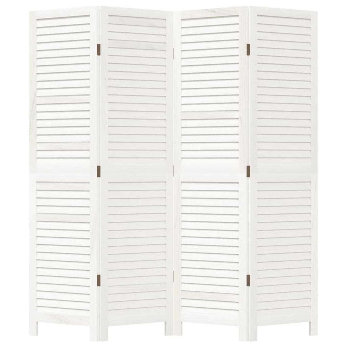 VIDAXL Cloison de separation 4 panneaux blanc bois de paulownia massif