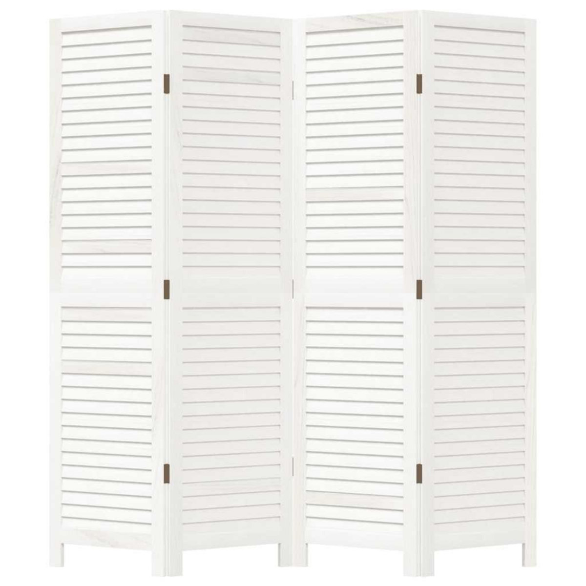 VIDAXL Cloison de separation 4 panneaux blanc bois de paulownia massif