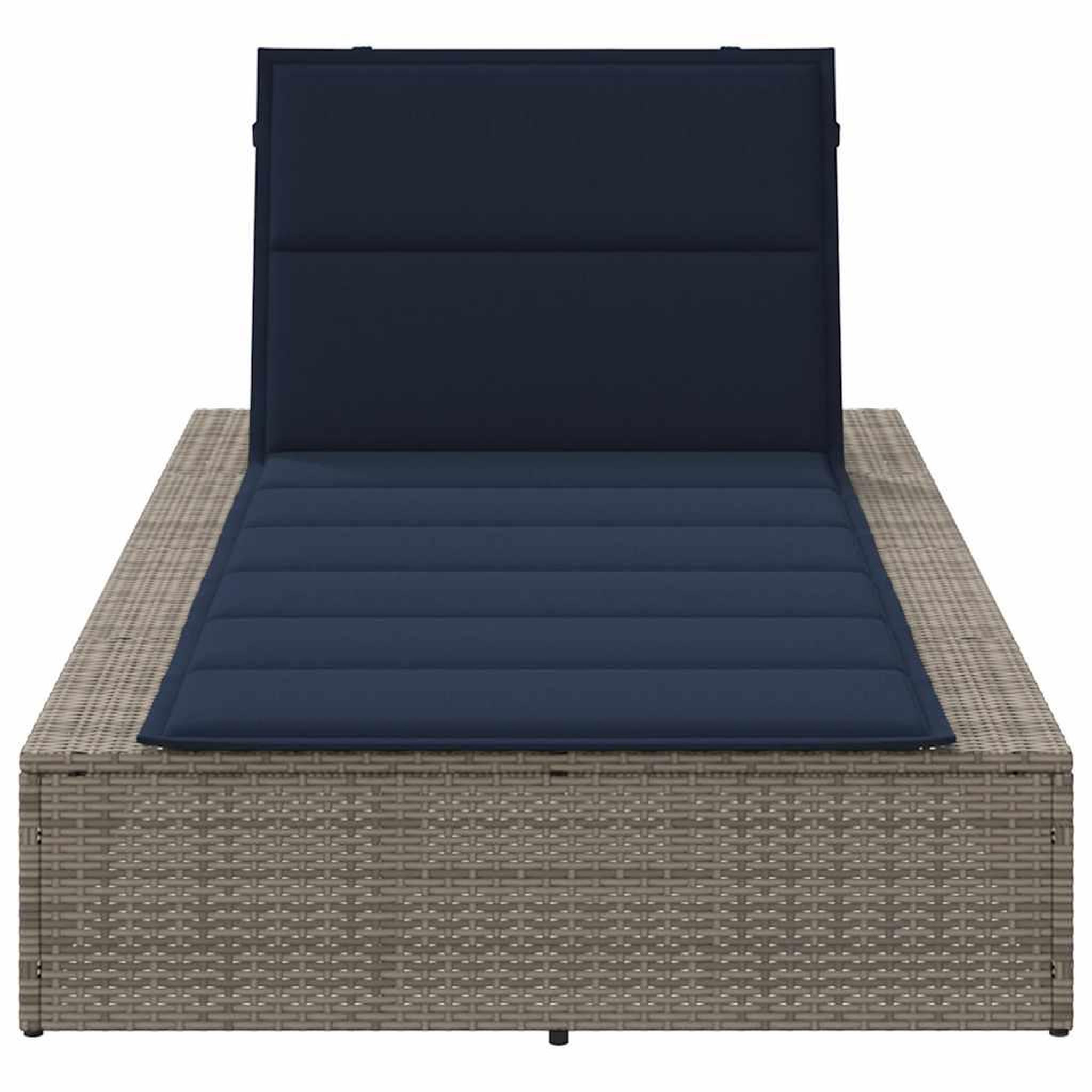 Voir la diapositive 4 : VIDAXL Transat avec coussin flottant gris resine tressee