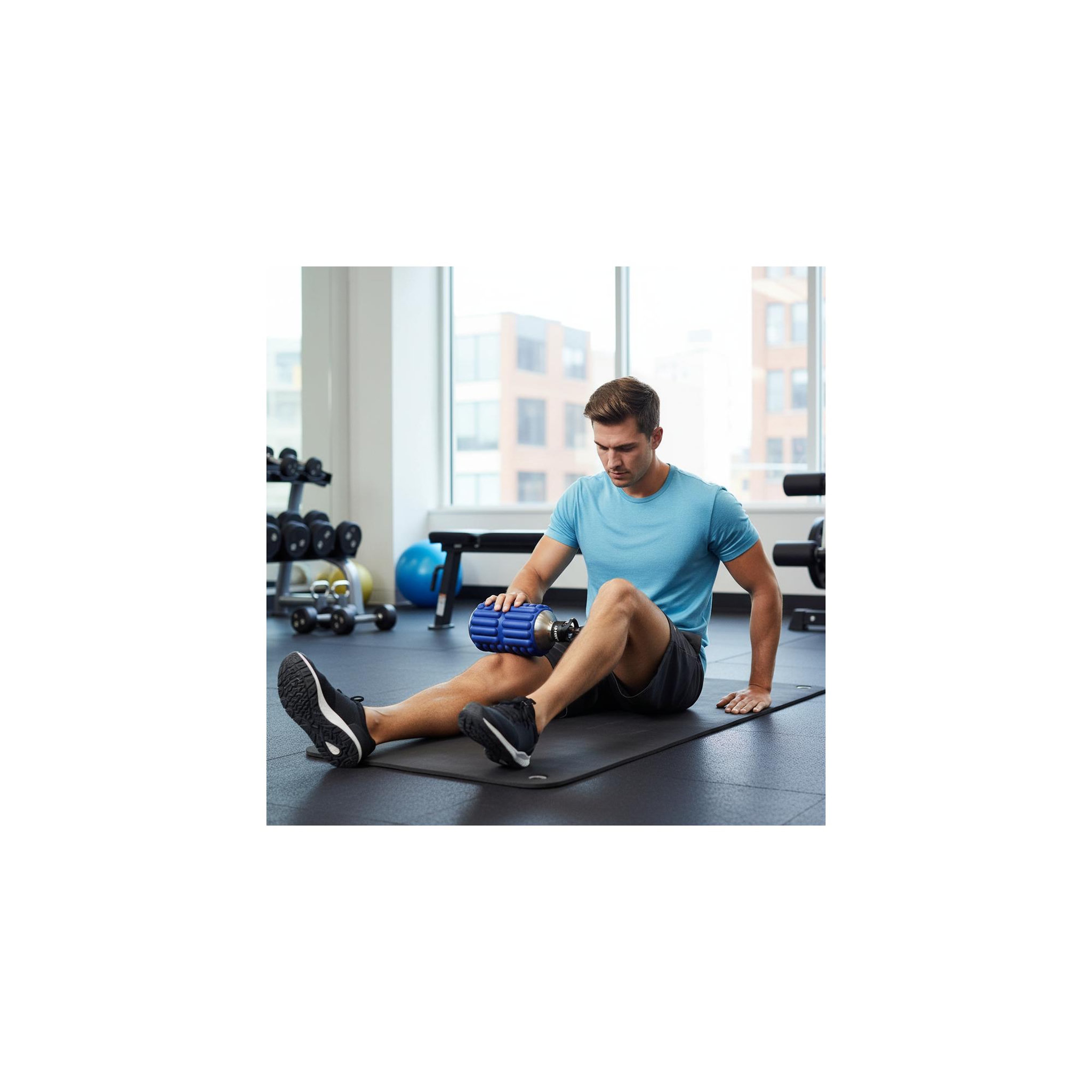 Voir la diapositive 6 : MOBOT Bouteille de sport - mobot - fonction 2 en 1 rouleau de massage - bleu